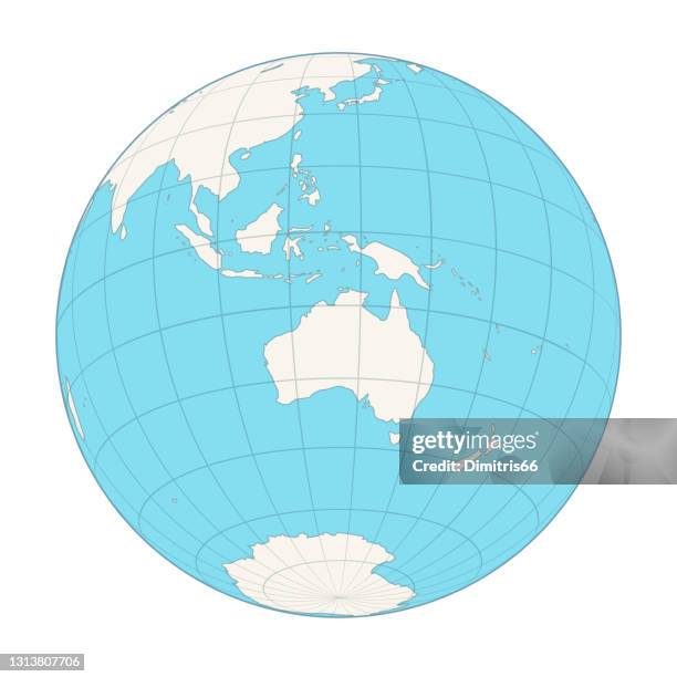 earth globe focusing on australia. - latitude longitude stock illustrations