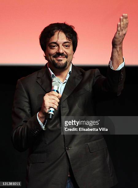 Ruggero Dipaola receives the Young Italian Film-makers Showcase for the movie "Appartamento ad Atene" at the Collateral Awards Ceremony during the...