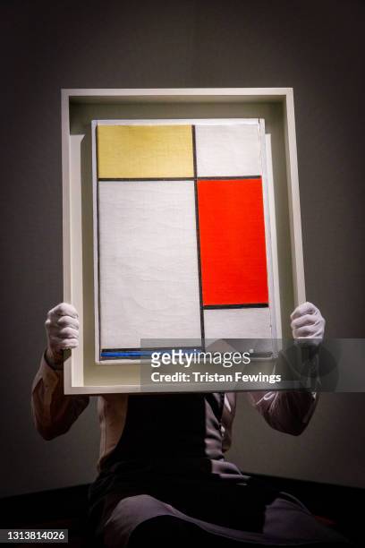 Piet Mondrian's Composition: No. II, with Yellow, Red and Blue, est. $25 million, goes on view to the public at Christie's on April 22, 2021 in...