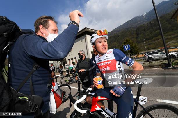 Michel Ries of Luxembourg and Team Trek - Segafredo on arrival during the 44th Tour of the Alps 2021, Stage 4 a 168,6 to stage from Naturns to Valle...