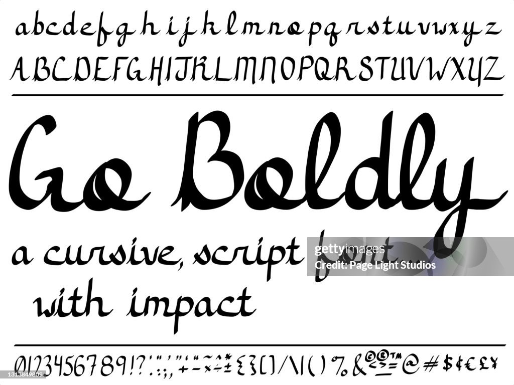 Font Go Boldly Cursive Script High-Res Vector Graphic - Getty Images