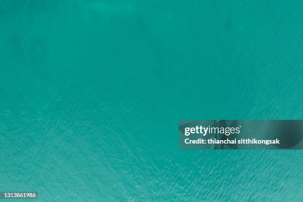 top view of sea surface blue . - verde esmeralda imagens e fotografias de stock