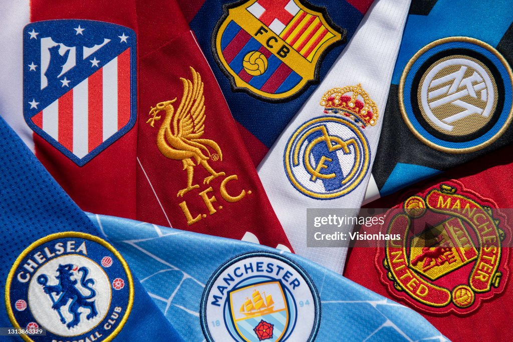 The Club Badges of Some Teams Involved in the Setting Up of the European Super League