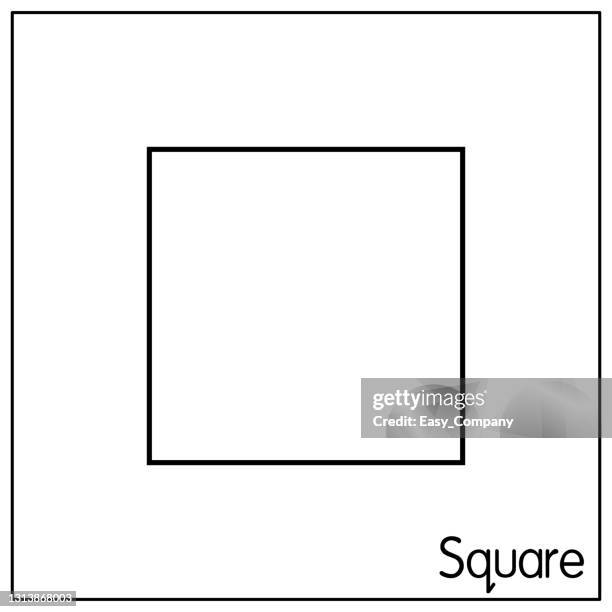 2d square perfect shape. only black and white for student preschool coloring, comparison, drawing, doodle, art project, first word book or flash card. - rounded-rectangles-logo stock illustrations