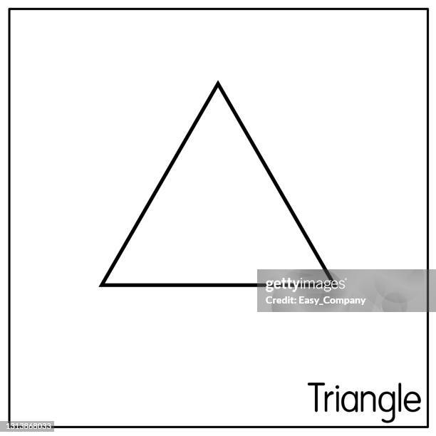 2d triangle perfect shapes. only black and white for preschool student coloring, comparison, drawing, doodle, art project, first word book or flash card. - sharp angle stock illustrations