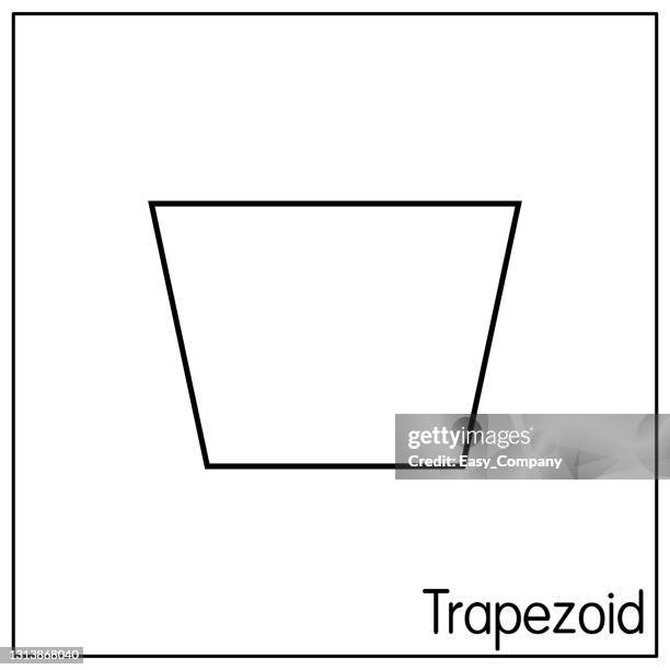 2d Trapezoid Trapezium Perfect Shapes Only Black And White For