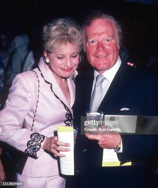 Barbara Walters and Roone Arledge attend "Broadway Salutes" Literacy Volunteers Honors Liz Smith at Shubert Alley in New York City on June 13, 1983.