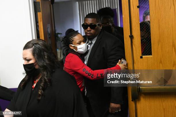 Father Arbuey Wright arrives for a funeral held for Daunte Wright at Shiloh Temple International Ministries on April 22, 2021 in Minneapolis,...