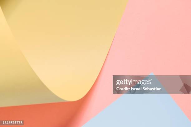 abstract background with geometrical shapes and pastel colors. - papierhandwerk stock-fotos und bilder