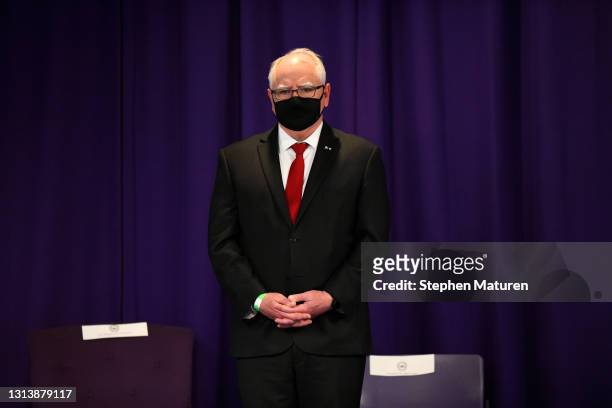 Minnesota Gov. Tim Walz attends a funeral held for Daunte Wright at Shiloh Temple International Ministries on April 22, 2021 in Minneapolis,...