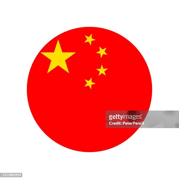 ilustrações, clipart, desenhos animados e ícones de ilustração vetorial do ícone da bandeira da china - rodada - bandeira chinesa