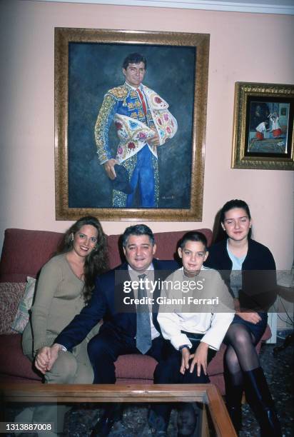 Spanish bullfighter Vicente Ruiz 'El Soro' in his house in Foyos wiyh his wife Suzette and their sons Maria Suzette and Vicente, Valencia, Spain,...