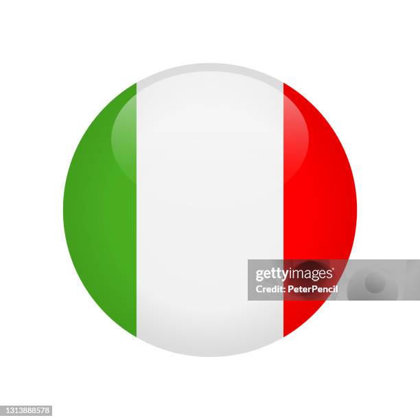 italy - flag icon vector illustration - round - italian flag stock illustrations