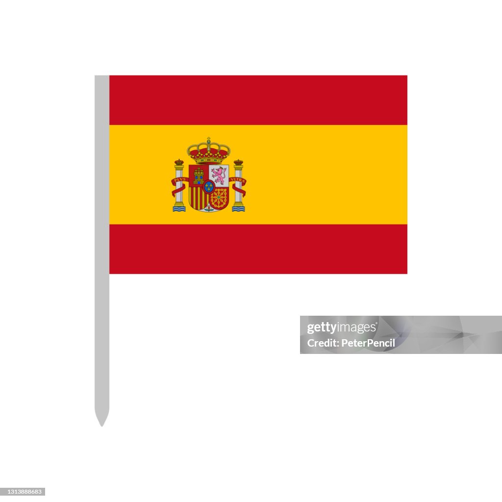 Spain - Flag Icon Vector Illustration - Pin