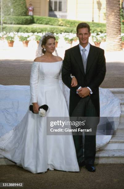 Wedding of the Princess Cristina dof Borbon and Iñaqui Undargarin, 'Palacio de Pedralbes', Barcelona, Spain, 1997.