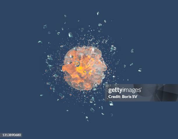 ice burst - exploded object stock pictures, royalty-free photos & images