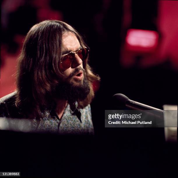 Songwriter Jimmy Webb performs on BBC TV show Old Grey Whistle Test, London, 28th June 1971.