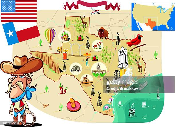 cartoon karte von texas - san angelo texas stock-grafiken, -clipart, -cartoons und -symbole
