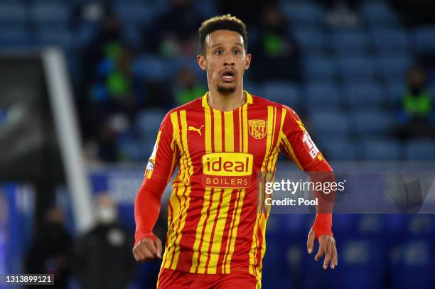 Callum Robinson of West Bromwich Albion looks on during the Premier League match between Leicester City and West Bromwich Albion at The King Power...