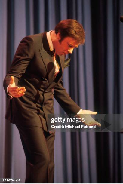 Marty Wilde performs on stage at Theatre Royal, Drury Lane at the Royal Variety Performance, 17th November 1981.