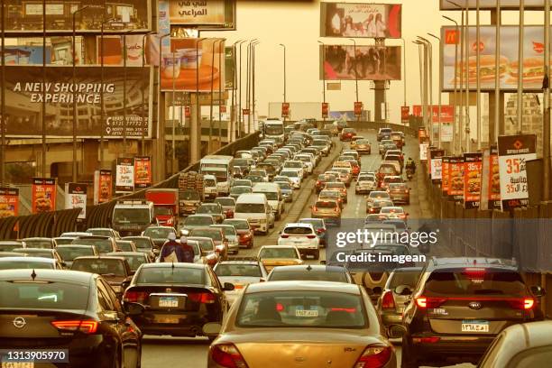 heavy traffic - cairo traffic stock pictures, royalty-free photos & images