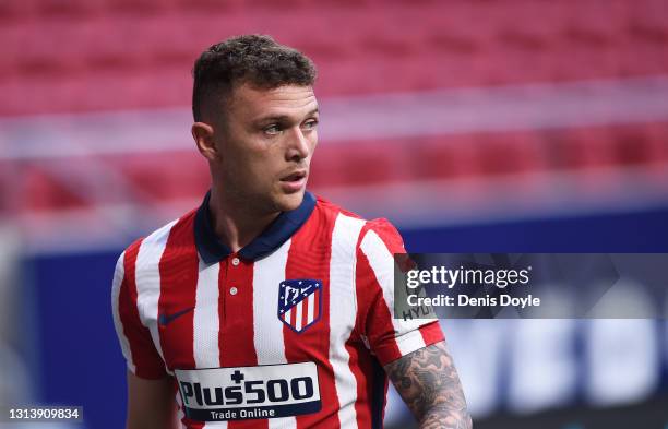 Kieran Trippier of Atletico de Madrid looks on during the La Liga Santander match between Atletico de Madrid and SD Huesca at Estadio Wanda...