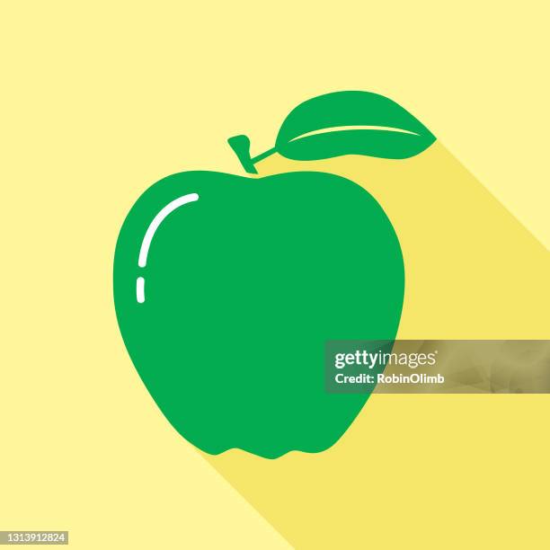 green apple icon - golden delicious apple stock illustrations
