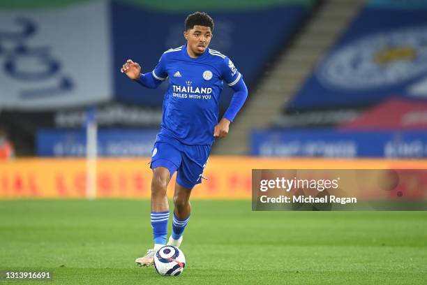 Wesley Fofana of Leicester in action during the Premier League match between Leicester City and West Bromwich Albion at The King Power Stadium on...