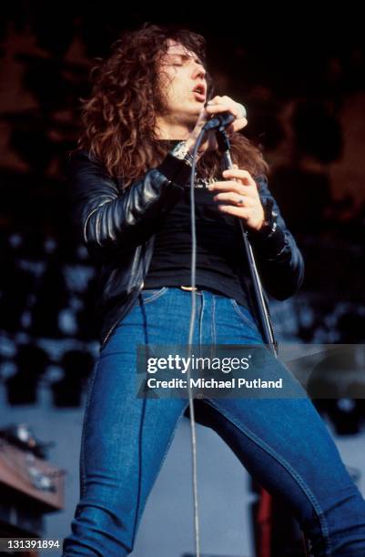 David Coverdale of Whitesnake performs on stage, Monsters Of Rock, Donnington Park, 22nd August 1981.