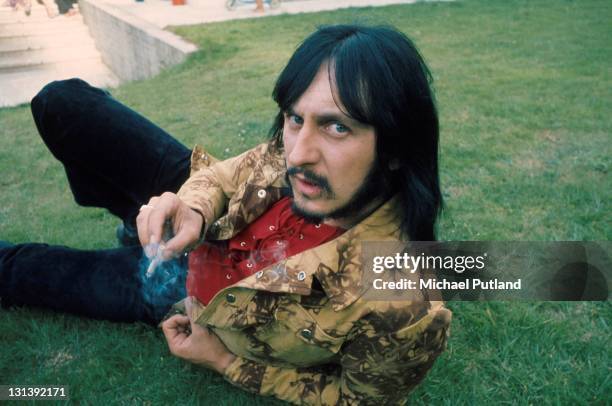 The Who pose for a press call, July 1971, Surrey, United Kingdom, John Entwistle.