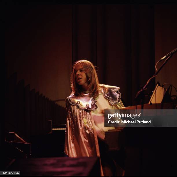 Rick Wakeman performs on stage, London, 1976.