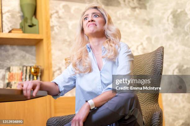 In this image released on April 22, host Melissa Villaseñor impersonates Kate McKinnon for the 2021 Film Independent Spirit Awards broadcast on April...