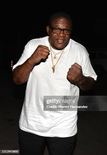 Riddick Bowe on the set of the filming of the 2nd season of Gravesend being filmed in Miami, FL on April 21, 2021.