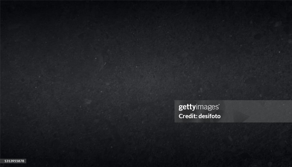Black colored, smudged grunge, gravel or road like textured blank empty vector backgrounds