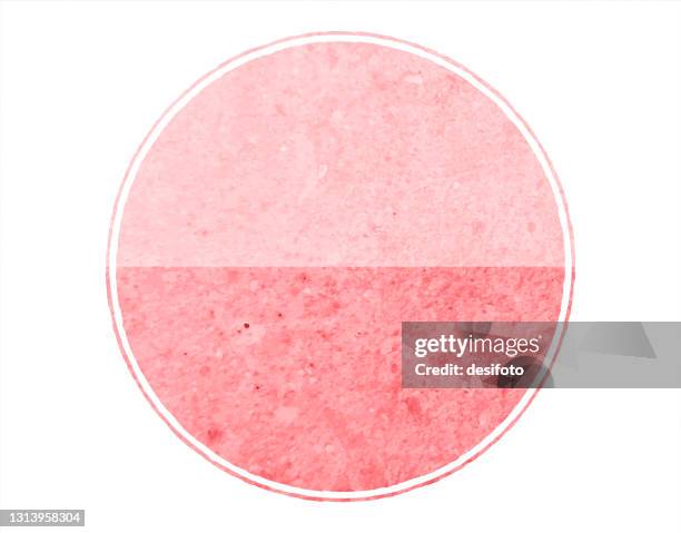 horizontal soft faded pink colored spotted bordered or framed pastel light peach empty blank circle divided or halved into two equal parts over white vector backgrounds- part of series - white rose pattern stock illustrations