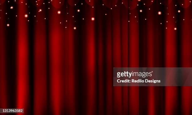 vector classic red curtain with stage background, modern style. stock illustration - circus lights stock illustrations