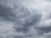 Dark grey rain clouds covering sky
