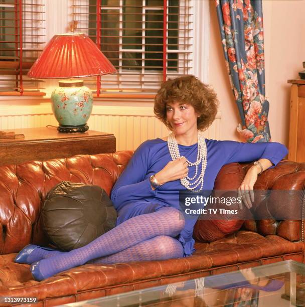 Actress Linda Thorson at home, circa 1989.