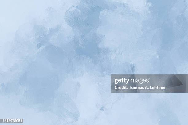 abstract light blue and grayish oil painting background with brush strokes. - 油絵 ストックフォトと画像