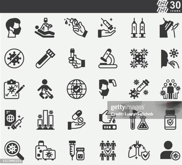 coronavirus ,covid-19,vaccine,covid-19 test ,vaccine passport silhouette icons - animal internal organ stock illustrations