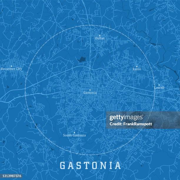 gastonia nc city vector road map blue text - gastonia nc stock illustrations