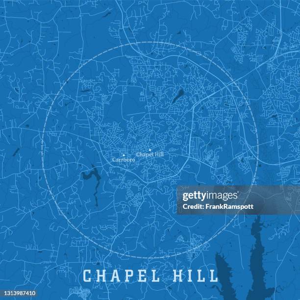 chapel hill nc city vector road map blue text - chapel hill north carolina stock illustrations
