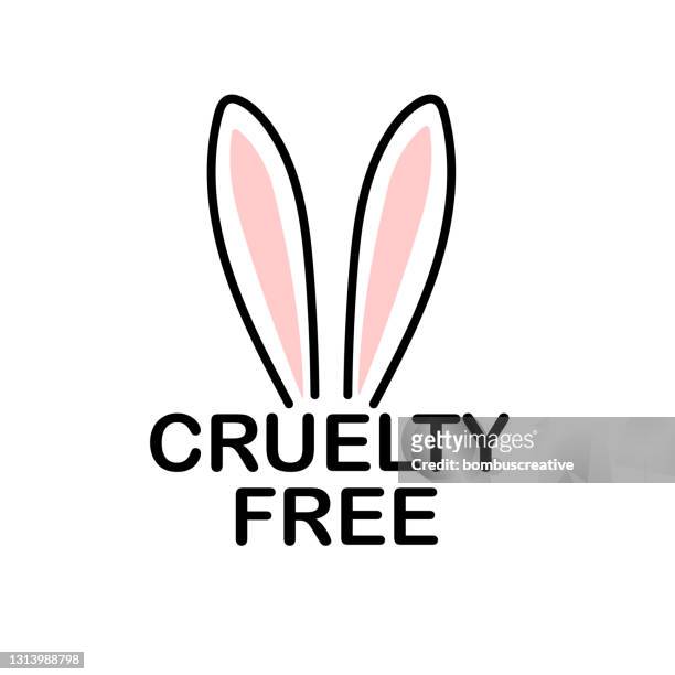 stockillustraties, clipart, cartoons en iconen met wreedheid vrij en niet getest op dieren - cruel