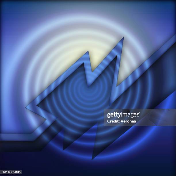 softness blue shade concentric circles pattern. circular brushed textured background. - blue brushed metal background stock illustrations