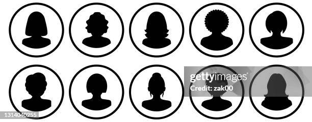 people profile silhouettes - silhouette headshot stock illustrations