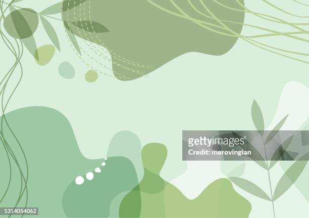abstract simply background with natural line arts - plant stock illustrations