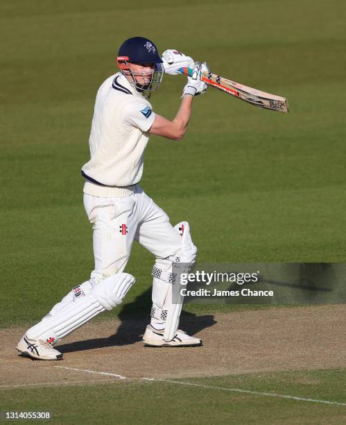 Zak Crawley of Kent bats during Day Two of the LV= Insurance County Championship match between Kent and Lancashire at The Spitfire Ground on April...