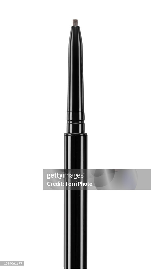 Black eyeliner pencil isolated on white background