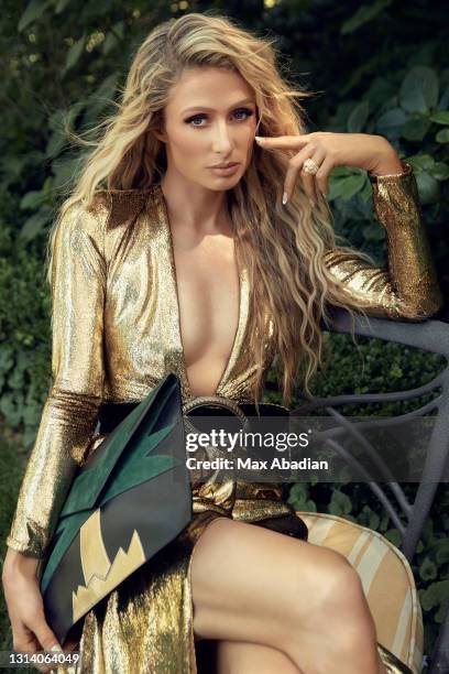 Socialite, businesswoman, model, singer, actress and DJ, Paris Hilton is photographed for Grazia Magazine Italy on December 1, 2020 in Los Angeles,...