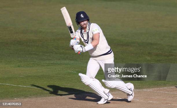 Joe Denly of Kent bats during Day Two of the LV= Insurance County Championship match between Kent and Lancashire at The Spitfire Ground on April 23,...